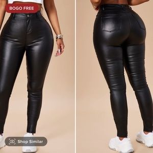 FN Black leather skinnys